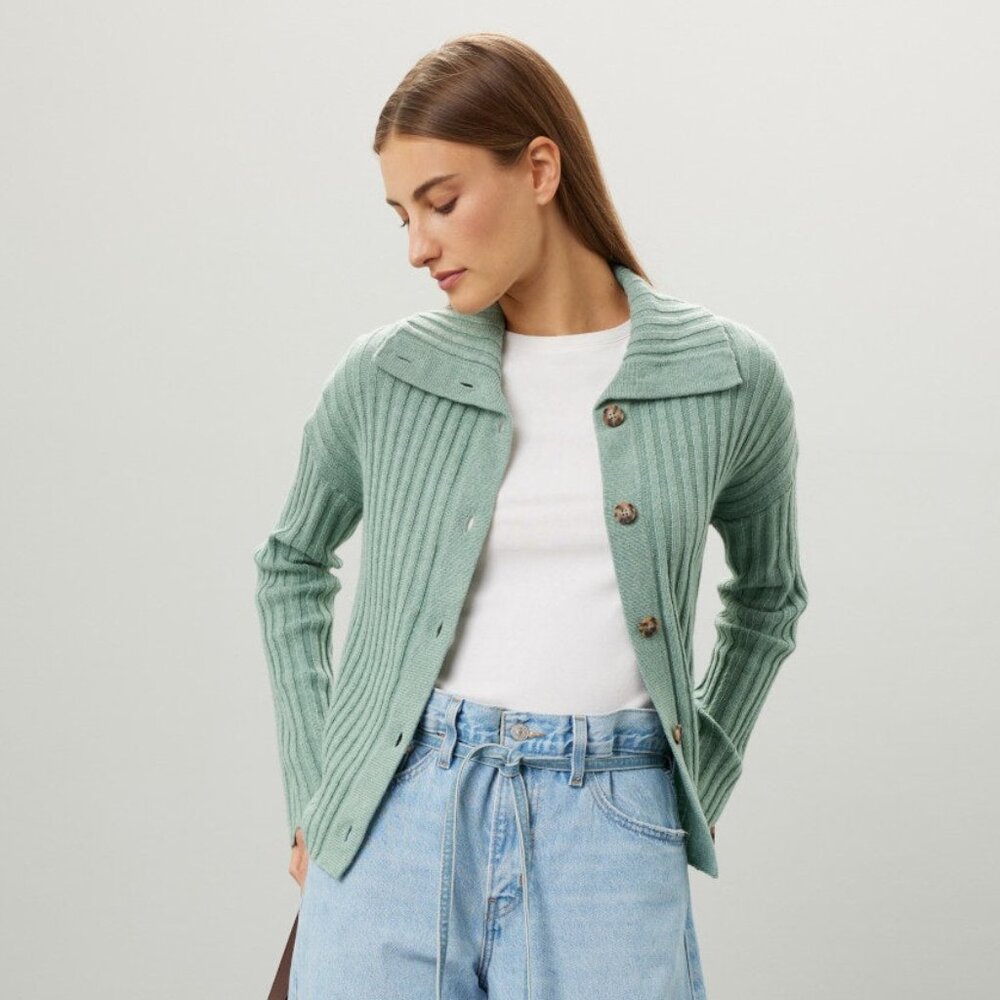 Oversized Collar Cardigan Sweater